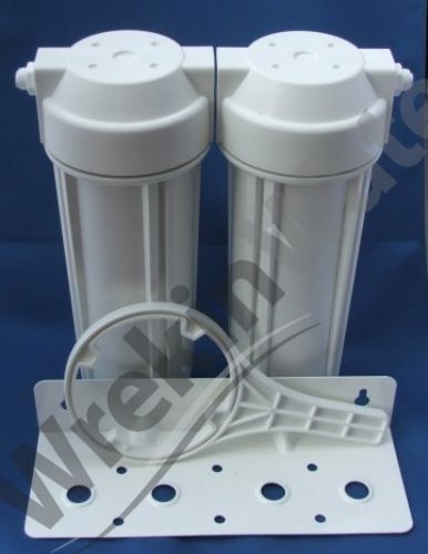 White <font color=red>DUPLEX</font> Undersink Drinking Water Filter System - <font color=blue>CHOOSE YOUR FILTER</font> - <font color=red>Includes Tap</font>